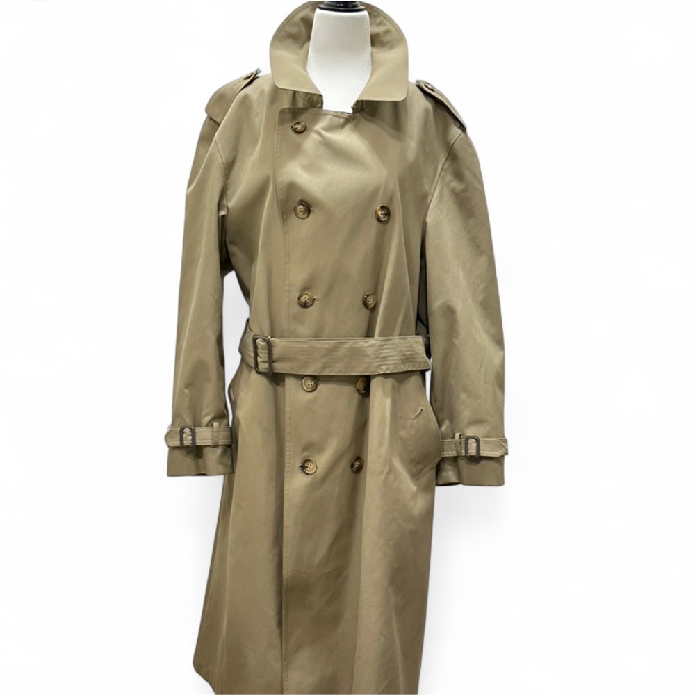 London Fog Imperial Trench Coat 40R w/ Zip-In Liner – Classic Khaki